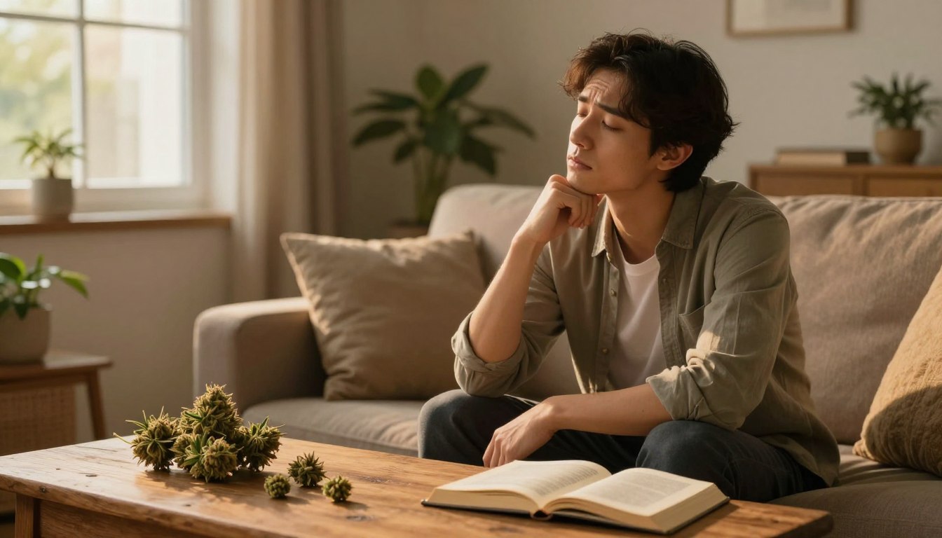 A person resting while considering CBD flower benefits for sleep